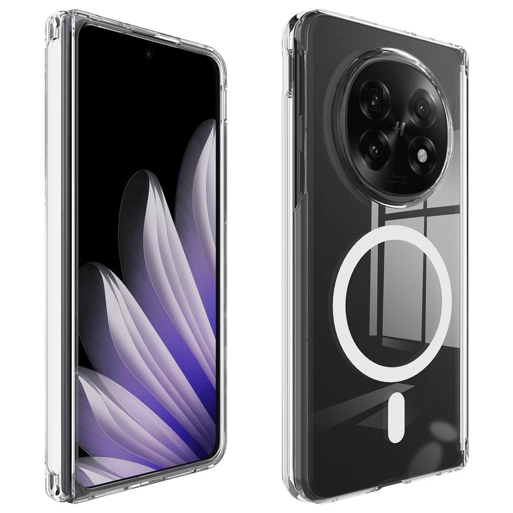 Для Oppo Find N5 5G/OnePlus Open 2 Прозрачный чехол ТПУ+Акрил Магнитная накладка для телефона Совместимая с MagSafe