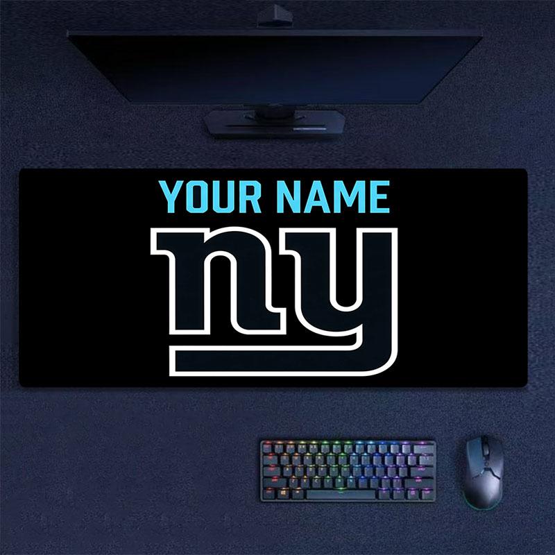 Custom Name,New York Giants Mouse Pad, Large Gaming Desk Mat, Non-slip XXL Mousepad for Laptop & Tablet, Mini PC Playmat with Stitched Edges
