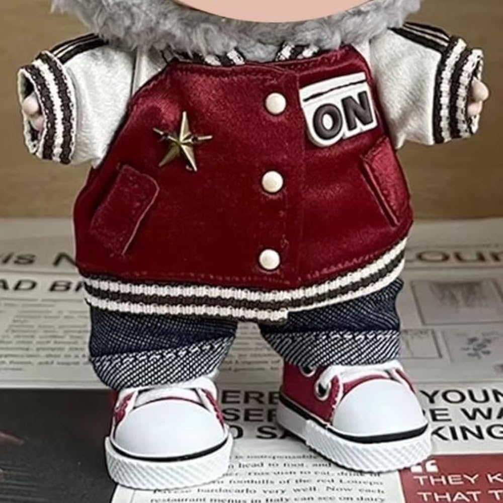 Одежда для кукол Ruokey 15см/17см Милый наряд-костюм для плюшевых игрушек Аксессуары Розовые холщовые туфли