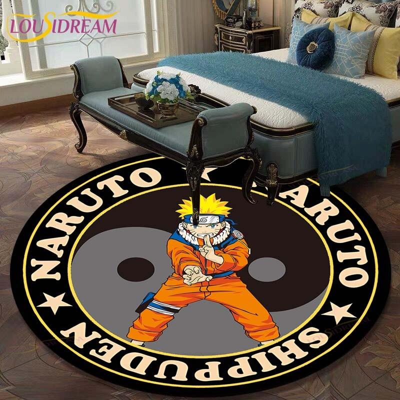 Круглый ковер с рисунком Наруто для гостиной, детский коврик, напольный коврик, коврик для ванной, ковер для спальни, коврик для детской комнаты