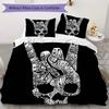 Rock hand sign Hippie music Pattern Bedding,Quilt Set Quilt Cover Pillowcase Home Birthday Gift (1*duvet cover+2*pillowcase,without core)ZSJT0917424
