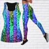 Multicolored Sequins Print Yoga Outfit for Women Fashion Workout Leggings Fitness Sports Casual Yoga Pants