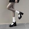 Korean Version of Thick-soled Thick-heeled High-heeled Shoes for Women In 2024 Spring with Lolita Outer Wear Fashion Single Shoes and Empty Small Leat