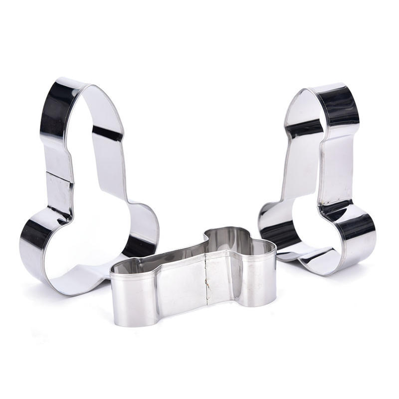 3шт из нержавеющей стали Willy Penis Cookies Cutter выпечки печенья помадной формы для торта