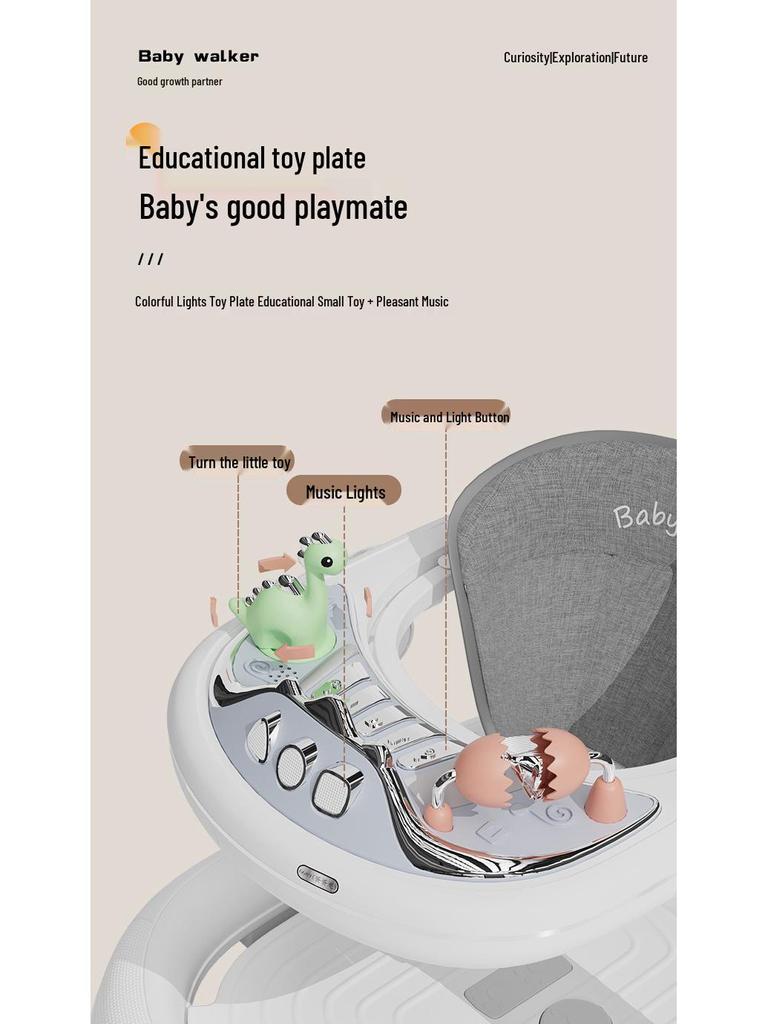 Многофункциональные детские ходунки: Защита от опрокидывания, Предотвращение О-образных ног, Обучение с помощью толкания для мальчиков и девочек
