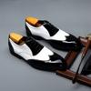 New Men's Pointed Leather Shoes Cowhide Business Dress Black and White Retro Oxford Men's Shoes