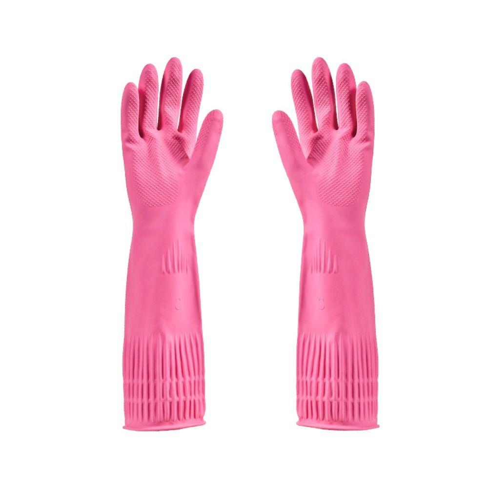 Pink Dishwashing Gloves Thickened Kitchen Gloves Durable Cleaning Gloves Household Cleaning