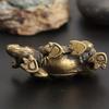 1 шт. Изысканная старинная латунная фигурка носорога - миниатюрная скульптура ручной работы для внутреннего декора дома с медными акцентами и уникальной резьбой