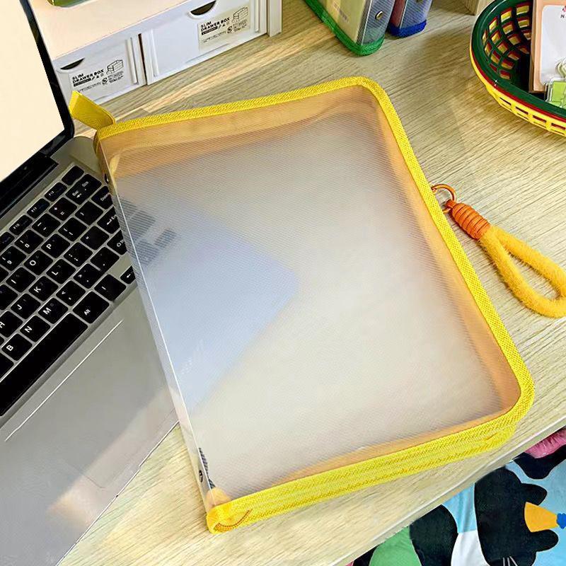 1 шт. Прозрачная сумка для хранения канцелярских принадлежностей A4 на молнии, сумка для документов, ПВХ, офисный органайзер для учебников, большая емкость