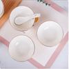 Керамические миски для риса и лапши AVADEN Pure White с золотым ободком