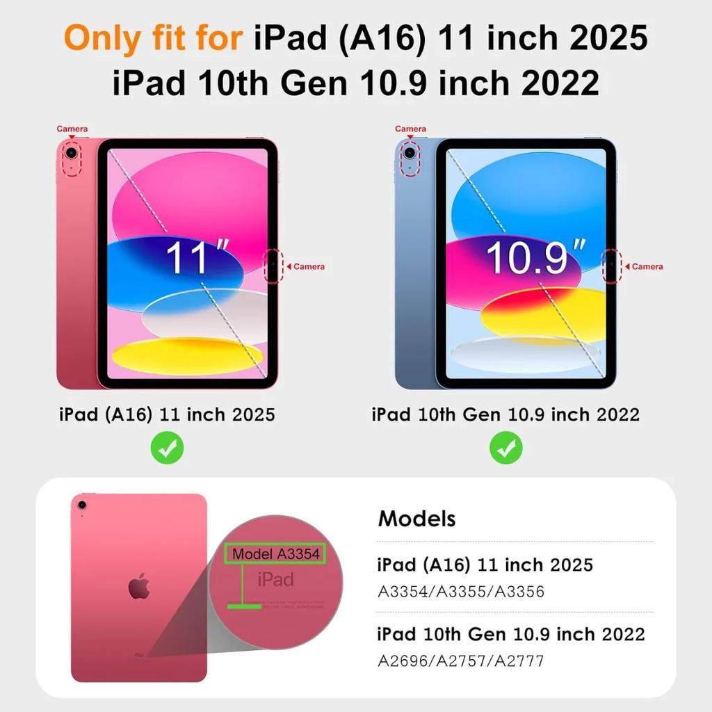 Чехол для планшета для iPad 12/11/10-го A18 2026 A16 11 дюймов 10.2 Air4/5/6/7/8 Прозрачная акриловая задняя панель TPU Защитная крышка с держателем для карандаша