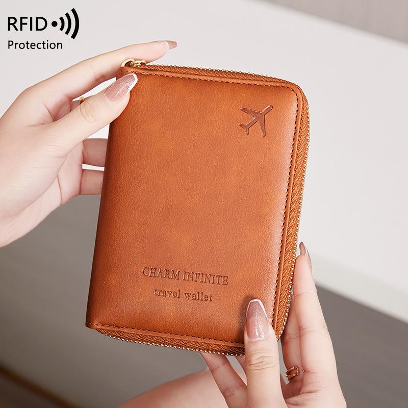 2024 RFID Антимагнитный держатель для паспорта: Сумка на молнии для путешествий и хранения документов