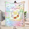 Vintage Anniversary Greetings Blanket Soft & Cozy Suitable for Office Chair Sofa Seaside for All Occasions Playful Design Gifts For Family Or Friends