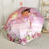 Two Cute Ballerinas Dancing In Pink And Purple With Butterflies And Flowers Outdoor Automatic Umbrella Folding Umbrella With 8 Ribs Compact Design For