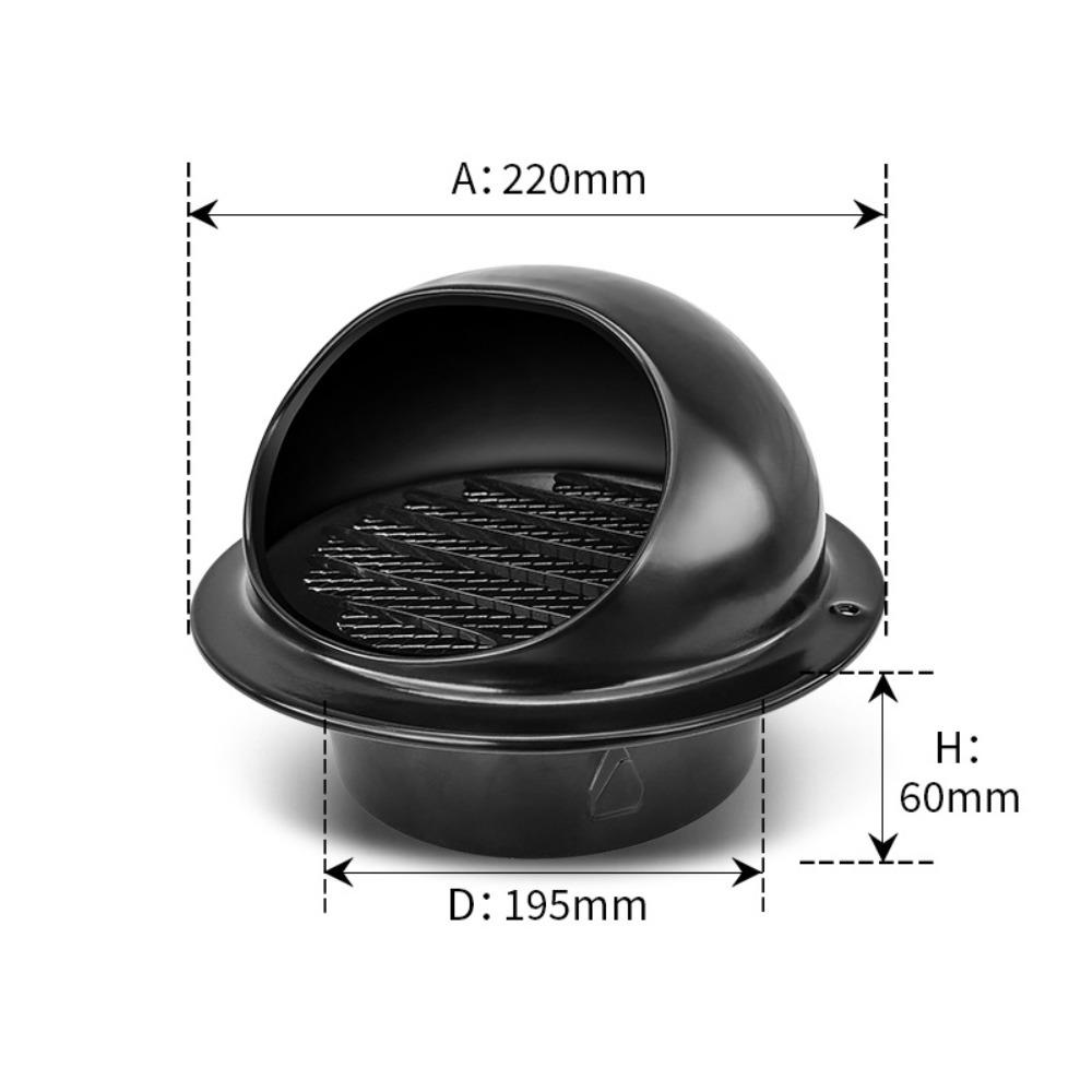 Rainproof Windproof Exhaust Wind Deflector Black Bathroom Vent Hood Bathroom Fan Vent