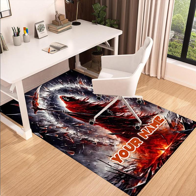 1PC Custom Name "Reaper's Fiery Dance" Theme Floor Mat Ideal for Living Room, Game Rooms, Office, Bedroom,Floor Mat Playful Design