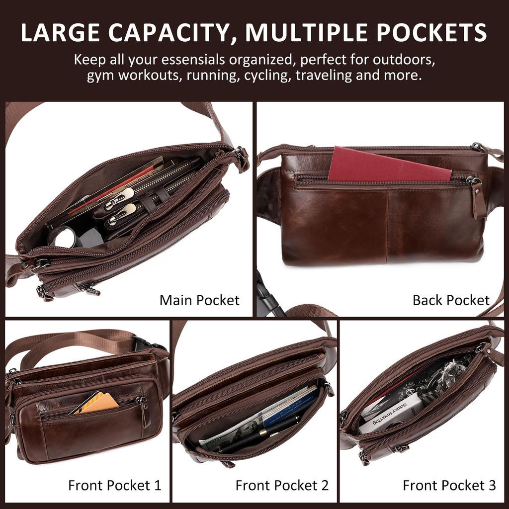 Humerpaul Известный бренд, модная мужская поясная сумка из натуральной кожи, органайзер, дорожная нагрудная сумка, необходимый поясной ремень, маленькая сумка на пояс для мобильного телефона