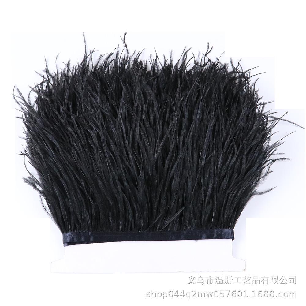 8-10 см Страусиная отделка Хаки Перьевая лента Бахрома для шитья Высокое качество Plumas Поделки Костюмы Украшение для вечеринки