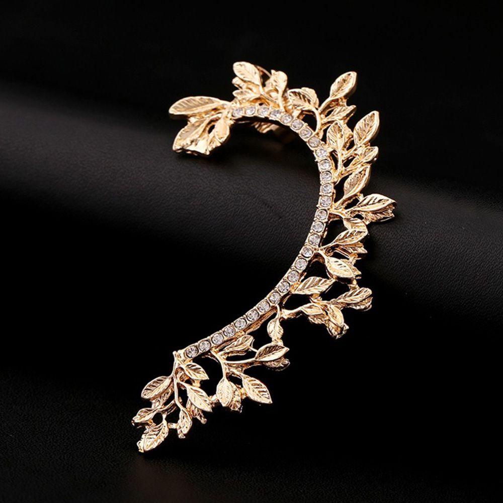 Элегантные женские/леди серьги-гвоздики в форме листа с кристаллами и стразами для женщин, серьги-клипсы для вечеринок
