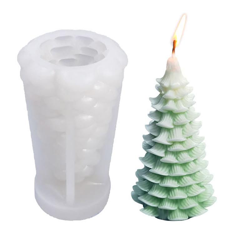 Рождественская елка Шишка Силиконовая свеча Мыло Эпоксидная смола Восковая форма Силиконовые формы Рождественская елка Форма для свечи Смоляное мыло