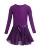 Girls Ballet Tutu Bodysuit Dance Class Costumes Gymnastics Leotard with Tied Skirt Set Stage Dance Class Outfits