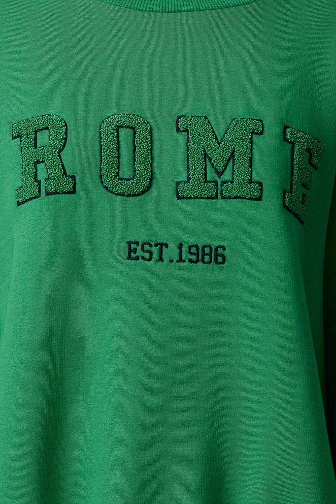 Женская модная стильная толстовка зеленого цвета с подробной вышивкой, широкий вязаный свитшот оверсайз