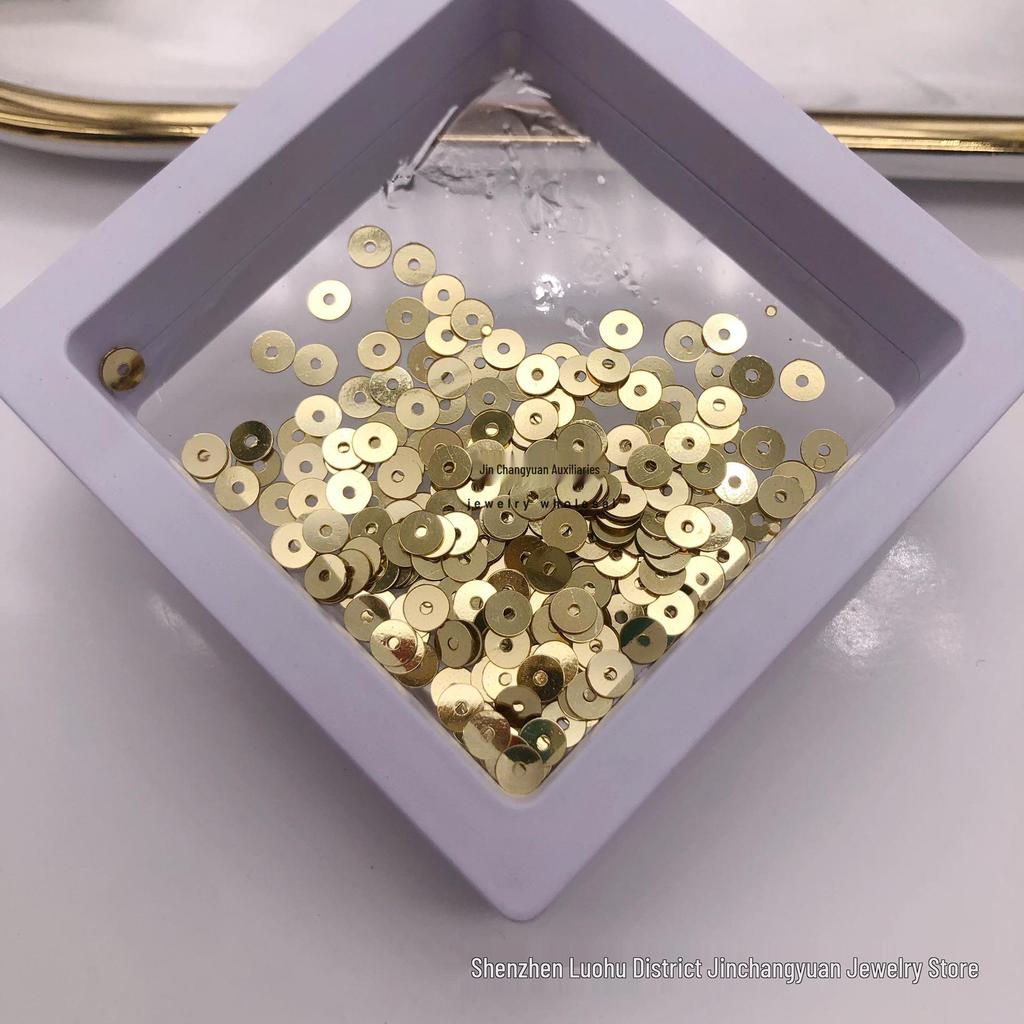 Цветные пайетки 4 мм с центральным отверстием для DIY поделок и аксессуаров для одежды