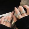 Zircon T Square Full Diamond Opening Ring Horseshoe Star Exquisite High-End Isn'T The Wind Super Flash Ring Woman