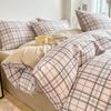 Nordic simple cotton four-piece set 100 quilt cover bed sheet pure cotton student three-piece set bedding 1.8