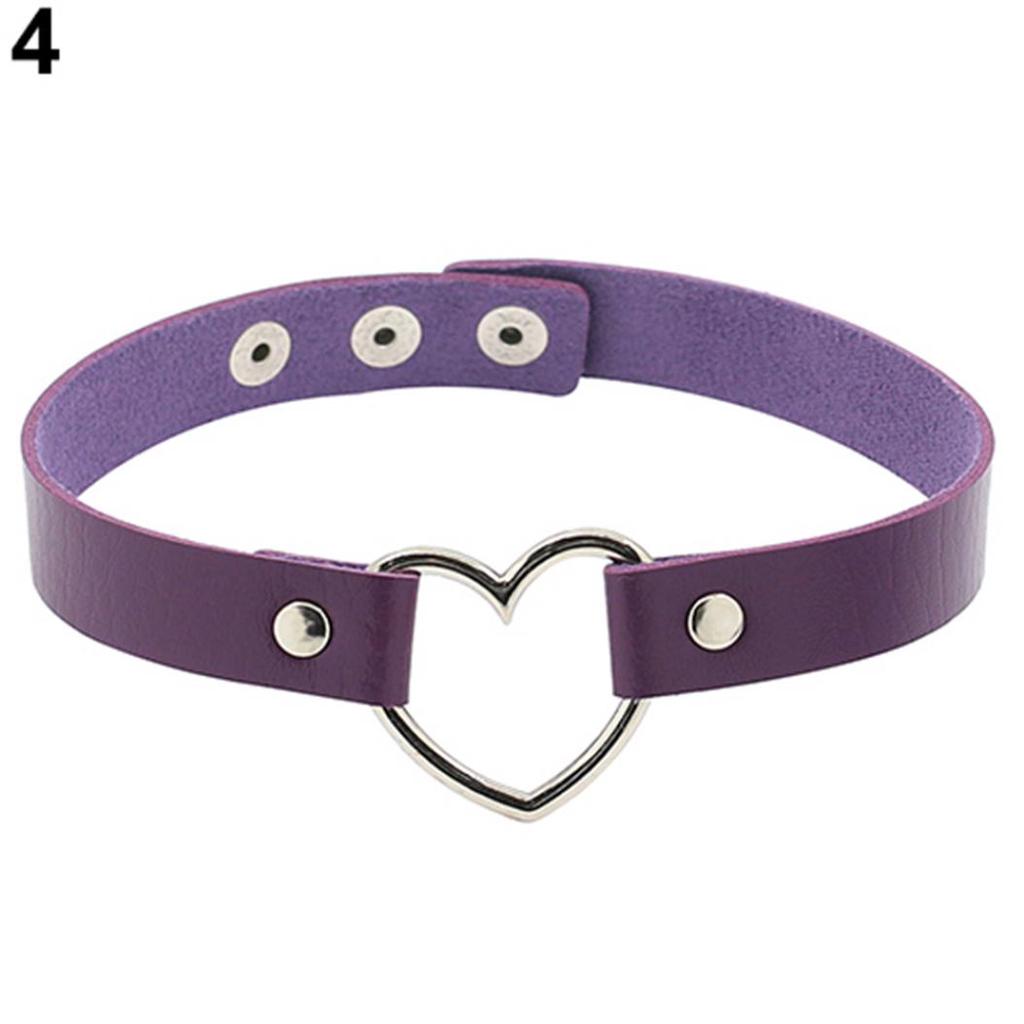 Женское кольцо в стиле панк с сердцем из искусственной кожи, воротник-колье, ожерелье, готическое ожерелье
