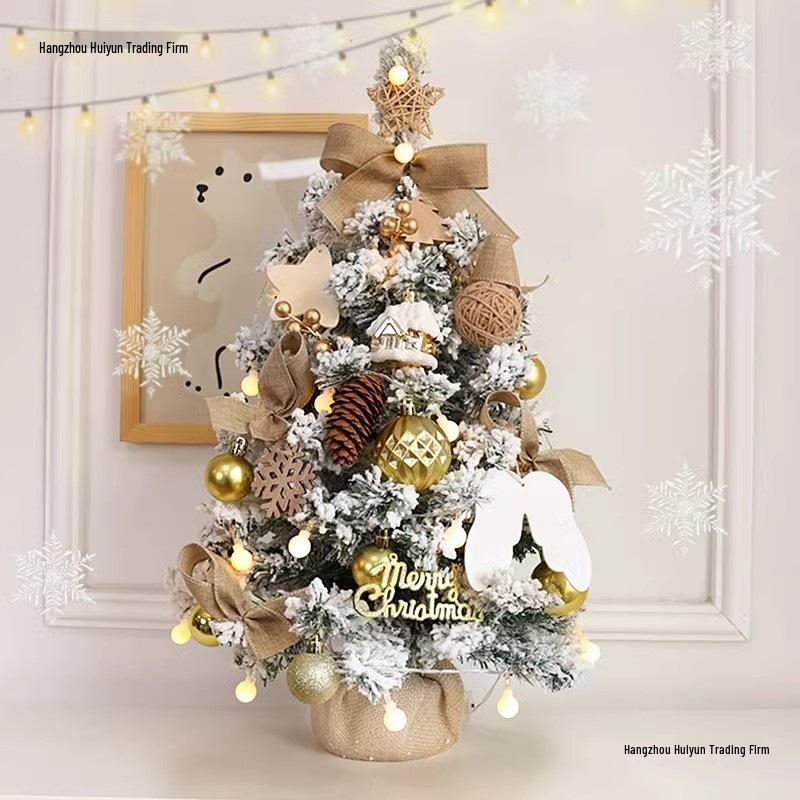 Мини-настольная рождественская елка со светом и украшениями