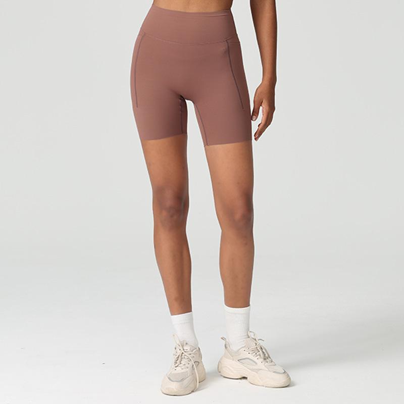Yuantu Lycra antibacterial yoga shorts high waist hip lift cycling shorts fitness sports wear five-point leggings women