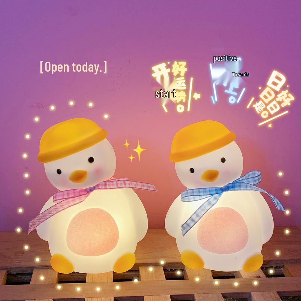 LED Night Light: Cute Duck Bedside Lamp for Girls' Rooms - Creative Dormitory Ornament Gift