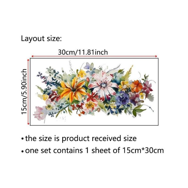 Красочные цветы и бабочки Электростатическая наклейка на стену для окон