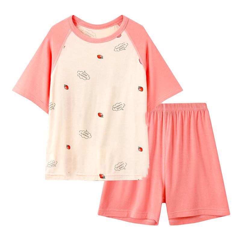 Kids Clothes Set Summer Modal for Boys Girls Sleepwear Clothing Suits 2PCS Pajama Suit Children Home Wear T-shirt Shorts Cartoon