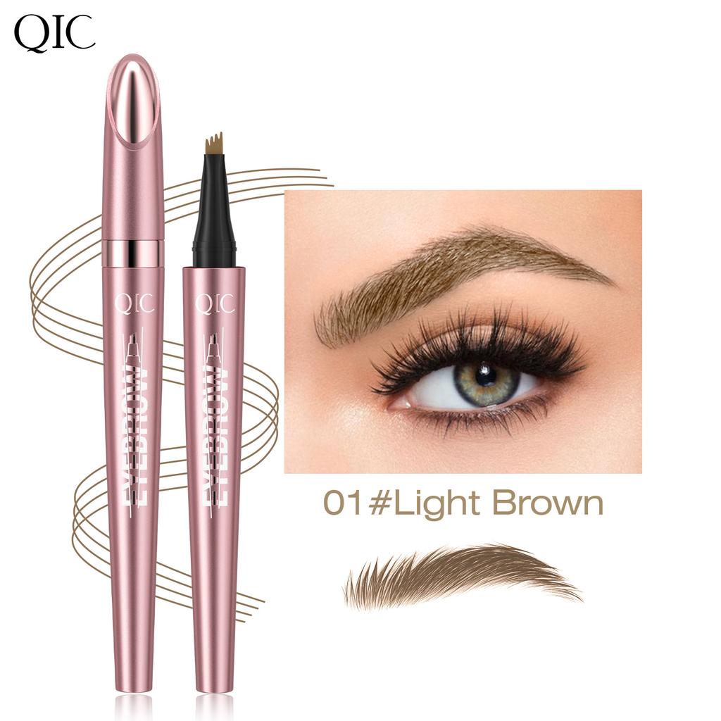 4 Fork Tip Eyebrow Pencil 3D Microblading Waterproof Dark Brown Natural Color Fine Stroke Eyebrow Pencil Ladies Makeup