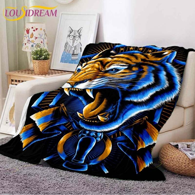 Blanket Tiger Printed 3d Flannel Blanket Bed Throw Soft Cartoon Printed Bedspread Bedspread Sofa Blanket
