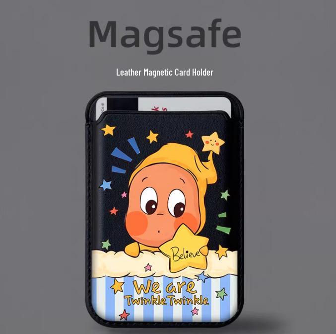 Шляпа с заостренной звездой Держатель для карт из кожи MAGsafe для чехла Apple Phone