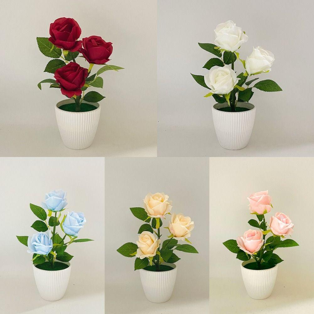 Simulated Artificial Faux Plants Red Bonsai New Plastic Fake Flower Indoor Decoration