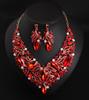 Jewelry Exaggerated Flower Gem Necklace Earrings Set Women'S Banquet Dress Accessories