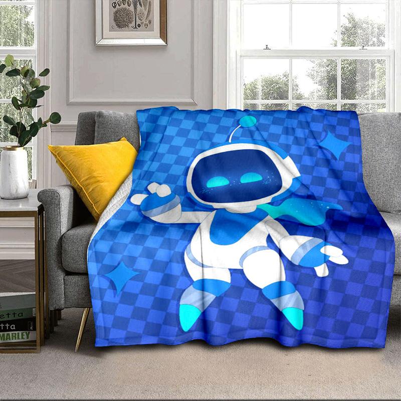 Space Adventure Astro Bot Portable Blanket/Soft Blanket Bedding Blanket Suitable for Travel Camping Living Rooms Offices Sofas Fan Gifts