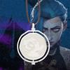 League Of Legends Arcane Season 2 Same Style Jinx Ekko Head Portrait Rotating Blue Rose Pendant Necklace Lovers Fans Gifts