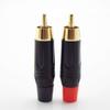 RCA Male Plug Power Connector Gold Plating Adapter Pigtail Speaker for 6MM Audio Cable Black Red Color