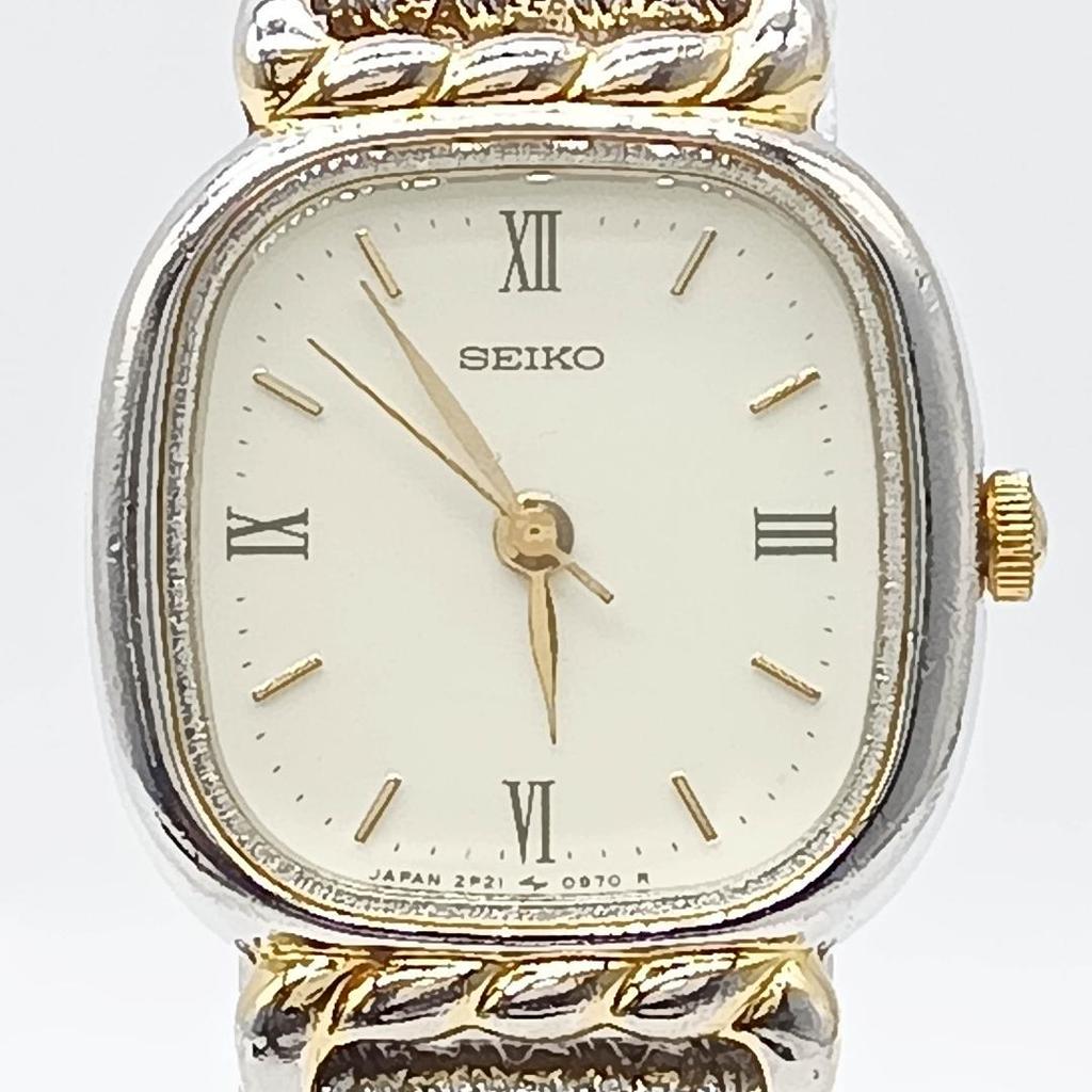[USED] 372 Free Shipping Battery Replaced SEIKO Square Face Watch