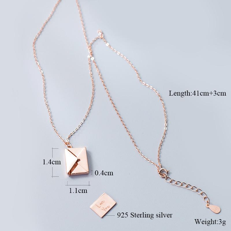 Подлинная подвеска из стерлингового серебра 925 пробы, ожерелье для женщин, конверт, любовник, подвеска с надписью, лучшие подарки для подруги