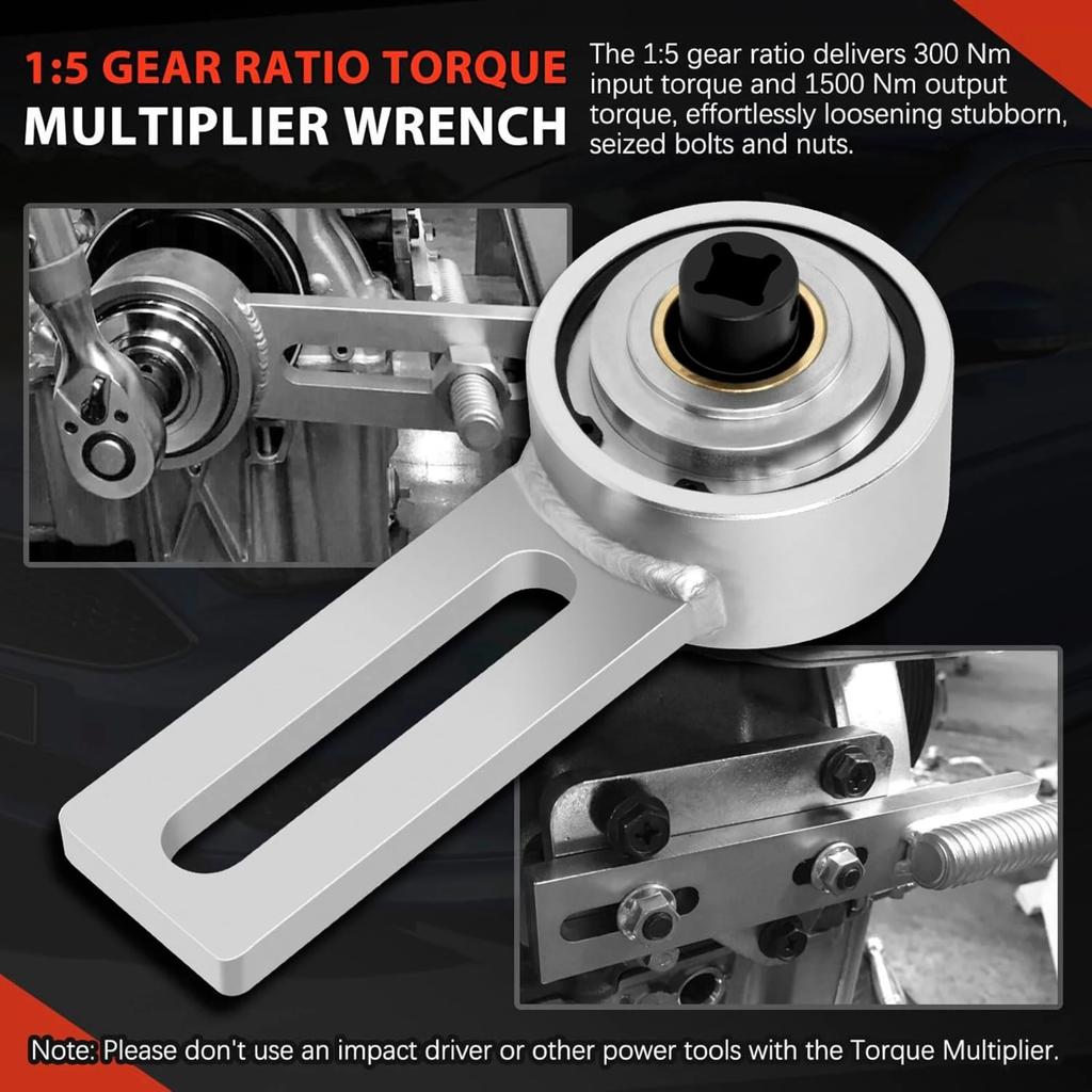 SIHAO Torque Multiplier Set for Ford 1.0/2.0 EcoBoost Duratec Engine Crankshaft Belt Pulley Removal Tool Adjustment