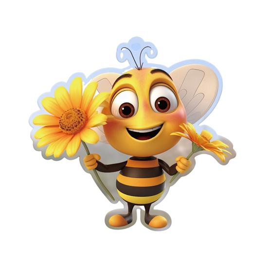 Acrylic Bee Hanging Decoration Single Side Printed Little Bee Ornament Car Rearview Mirror Keychain Pendant Home Decoration Birthday Gift