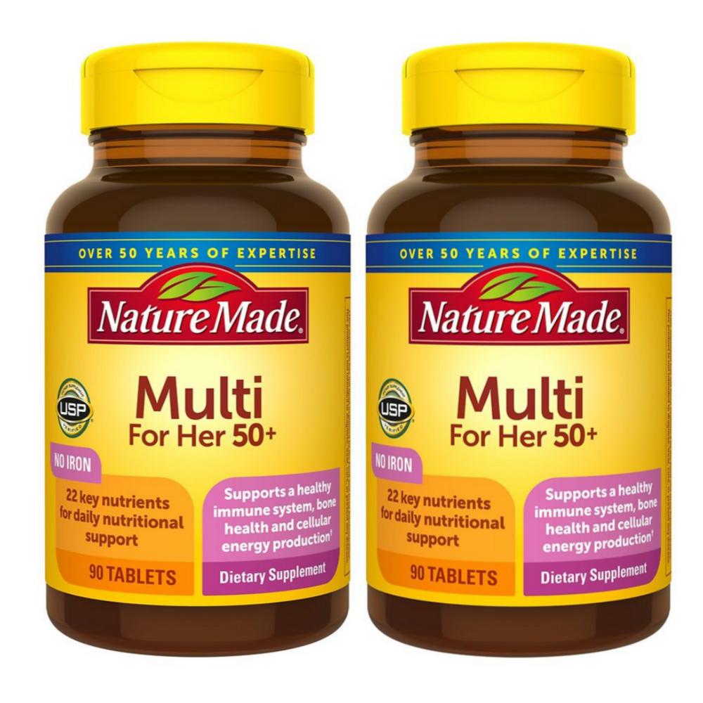 Мультивитамины Nature Made для женщин 50+ (2 шт., 90 таблеток)