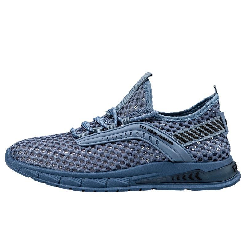 2023 New Fashion Summer Mesh Breathable 100 Mesh Hollow-out Thin Single Mesh Shoes for Men Running Light
