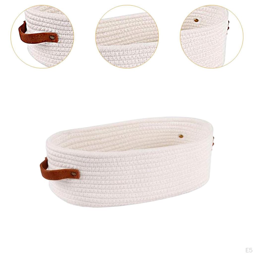 Basket Cotton with Handle, Storage And Bathroom Organizer Container